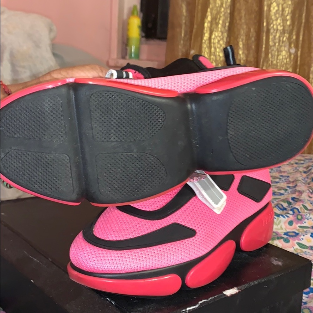 Prada Nylon High Top Pink Sneaker - Picture 5 of 5